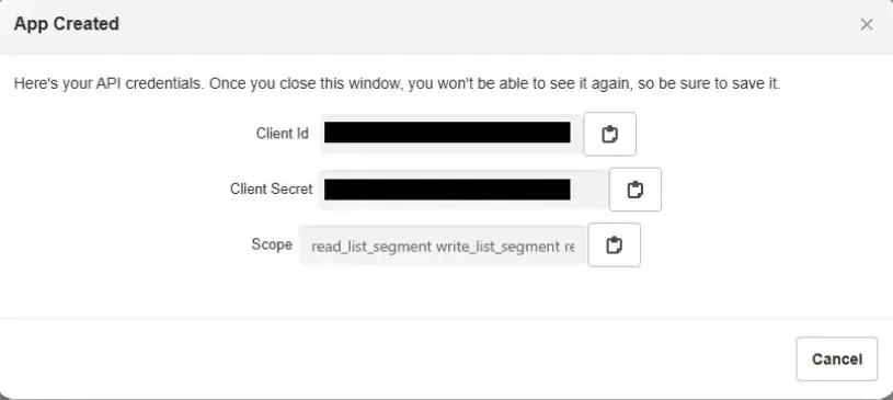 Client ID & API Secret